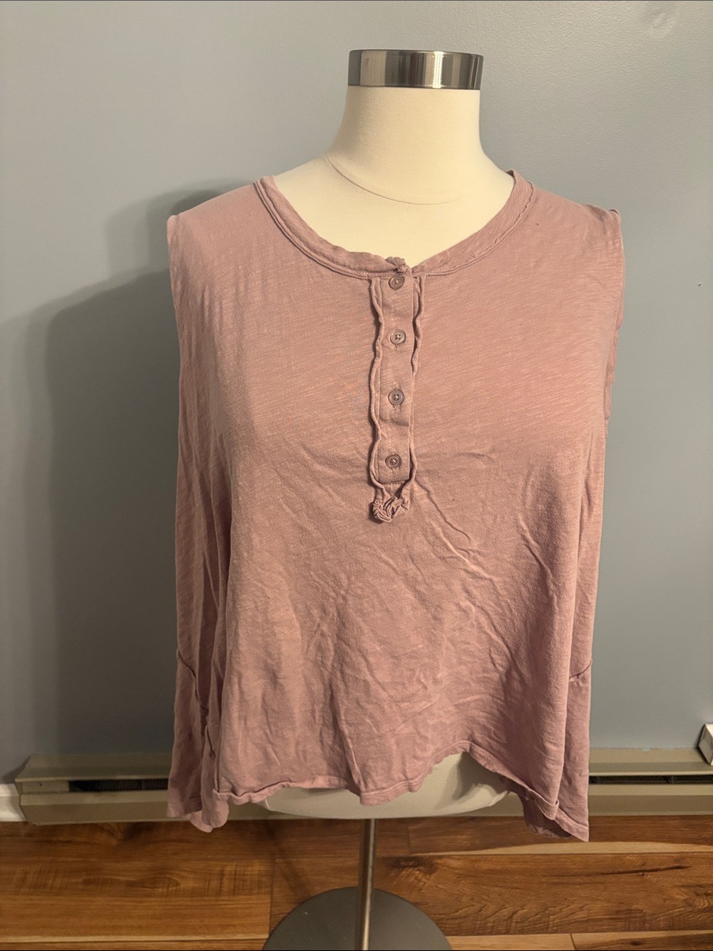 torrid Dusty Mauve Sleeveless Henley Top